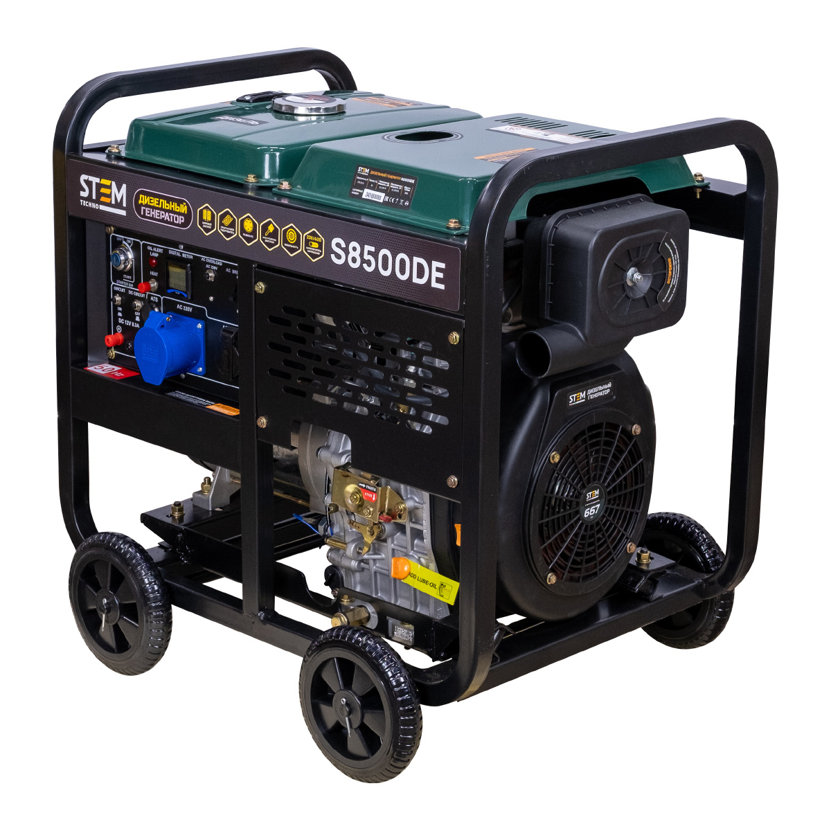 Генератор дизельный STEM Techno S8500DE (8,5кВт, электростартер, дисплей, подогрев, АВР)