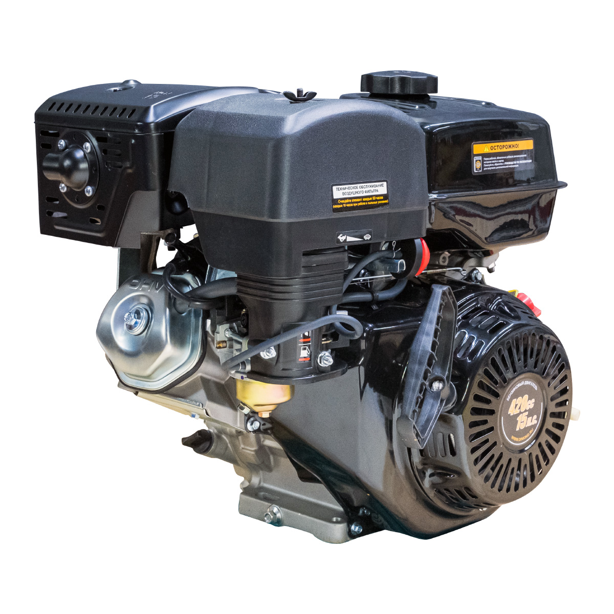 Двигатель Dinking DK190F-S (15лс, зимний, ручной стартер, катушка, датчик масла)