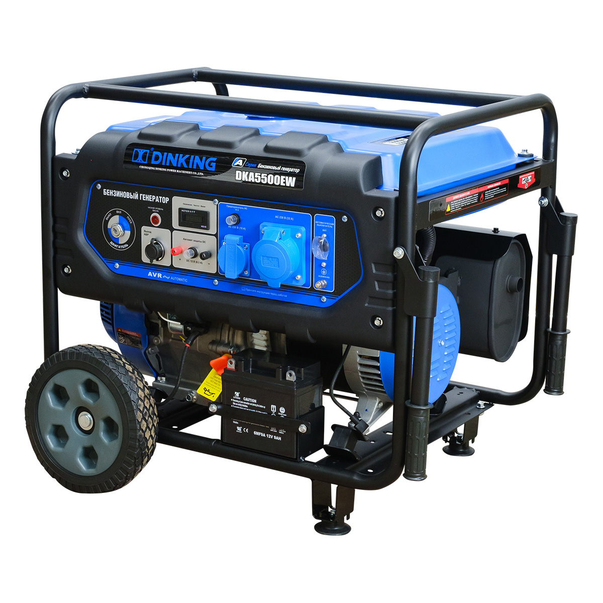 Генератор бензиновый Dinking DKA5500EW (5,5кВт, электростартер, 15лс, колёса)