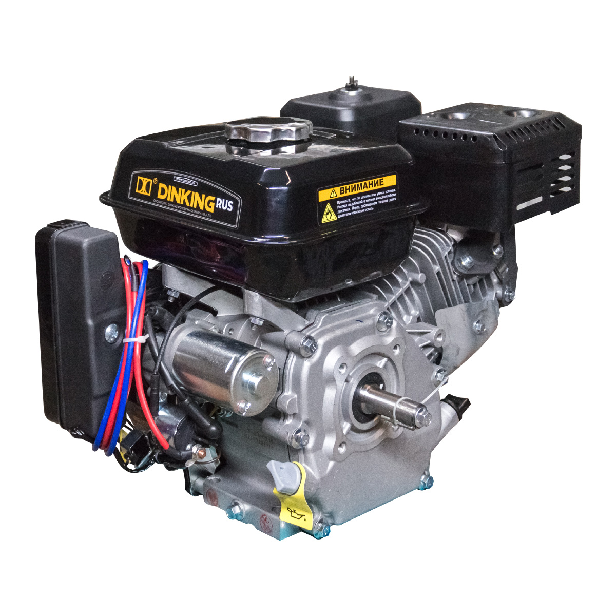 Двигатель Dinking DK168FE-1-C (0,8А) (6,5лс, 20мм вал, электростартер, датчик масла, катушка 0,8А)