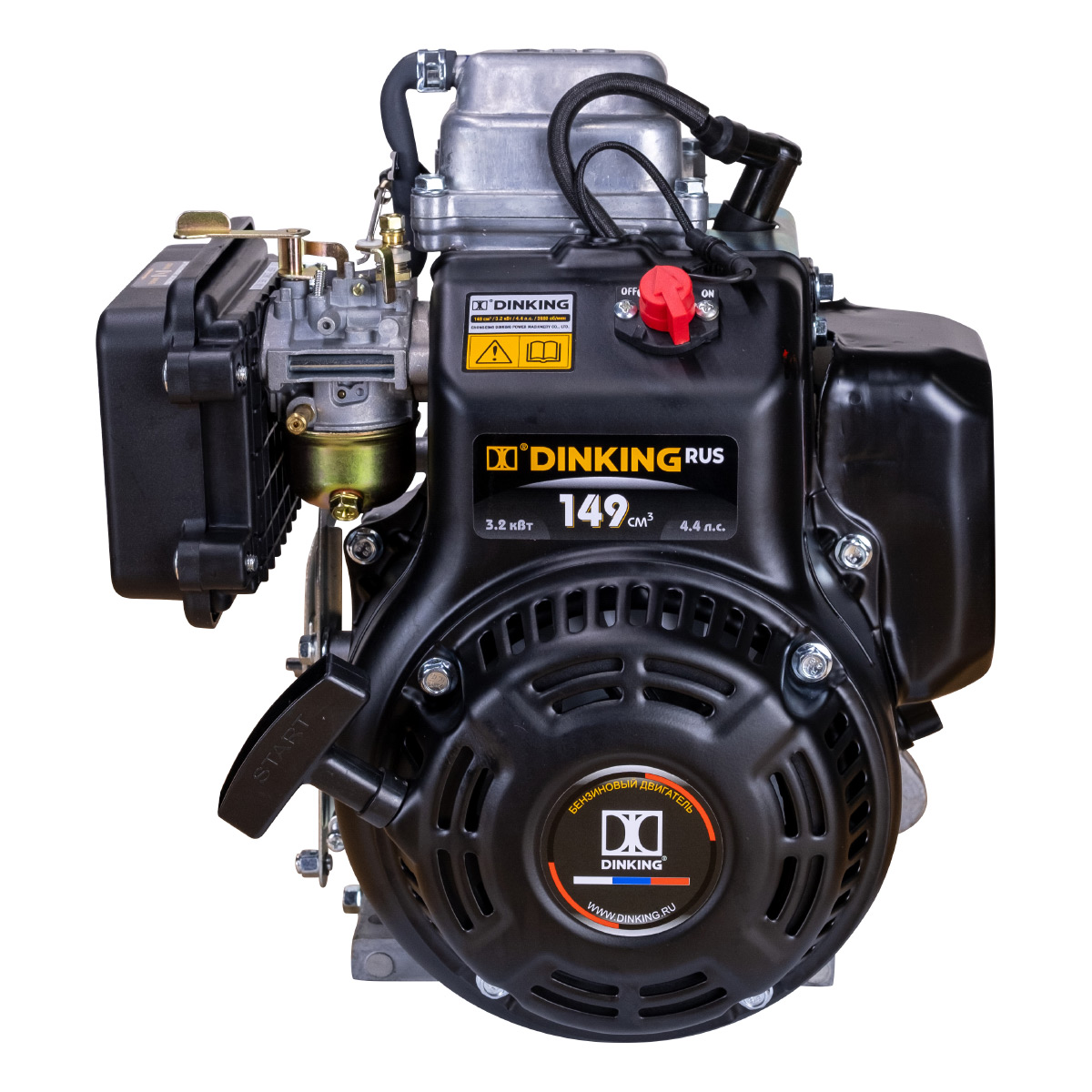 Двигатель Dinking DK165F/P (4.4 лс, вал тип S, ручной стартер, датчик масла)