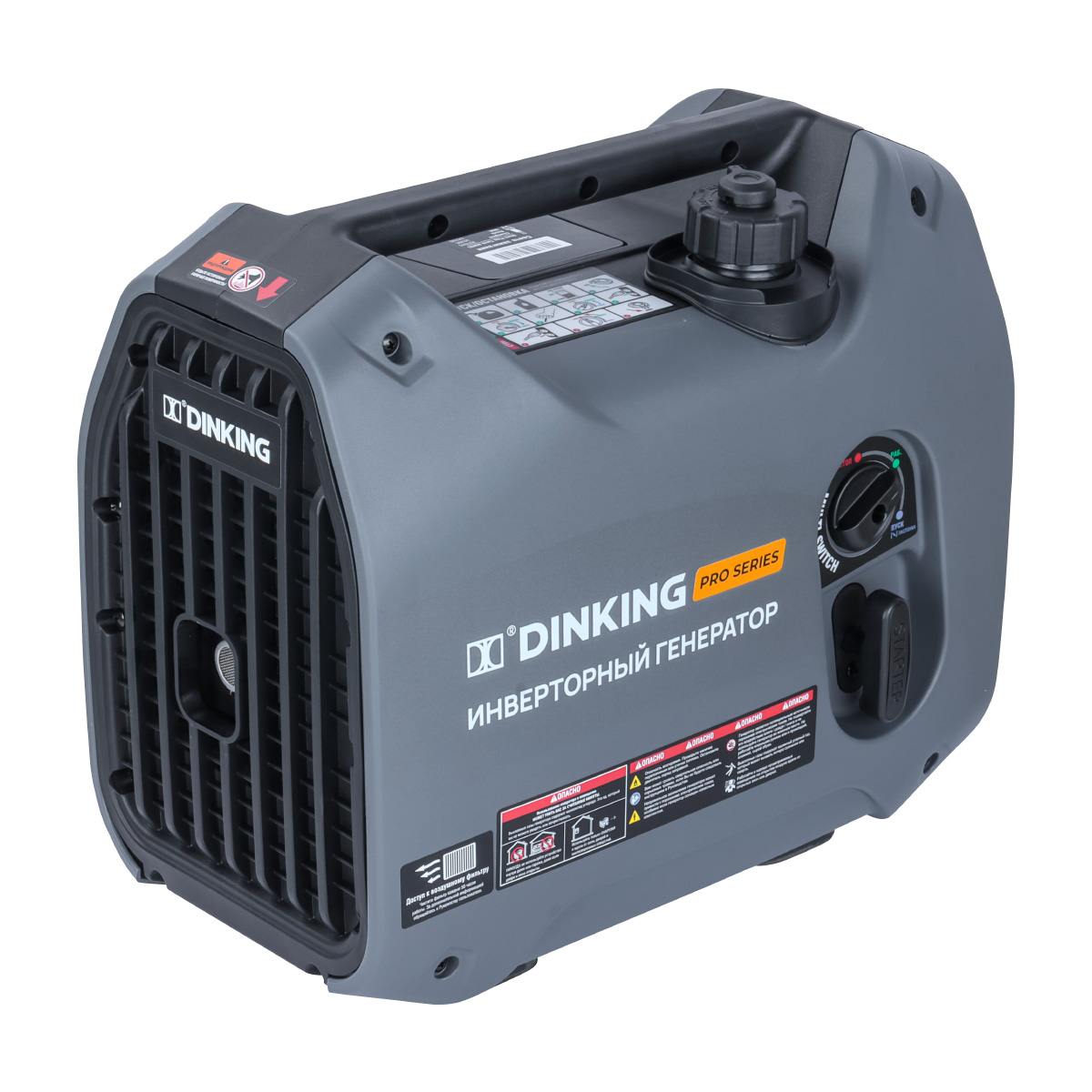 Генератор бензиновый инверторный Dinking DK1400iC (1,4 кВт, 230В/50 Гц, DK 145F/P-1, бак 2.5л)