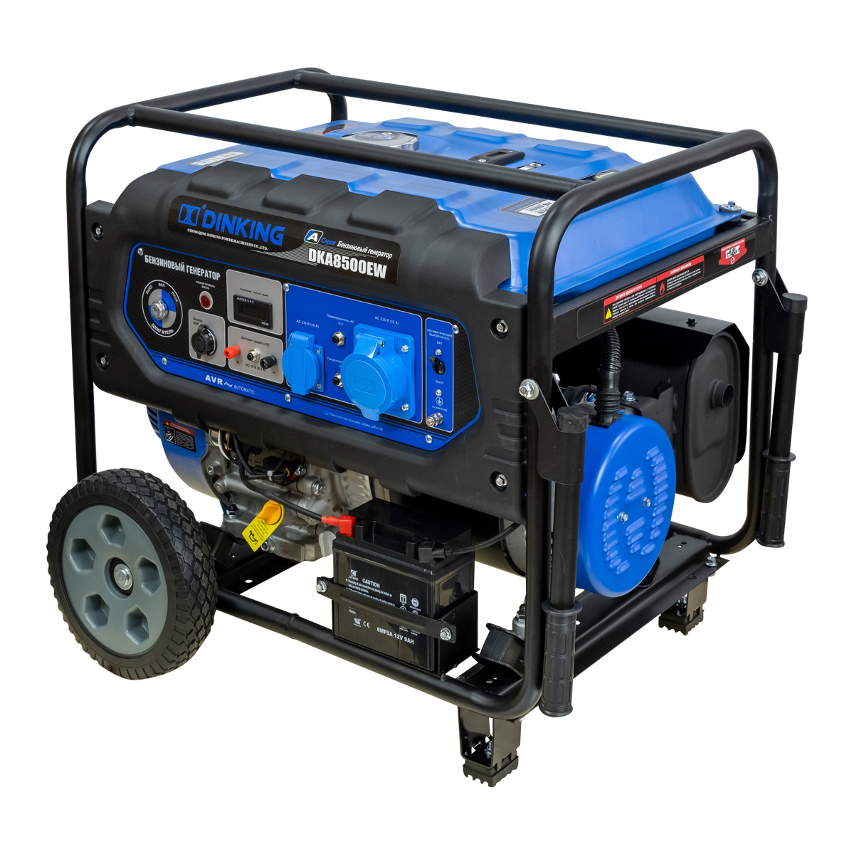Генератор бензиновый Dinking DKA8500EW (8,5кВт, электростартер, 17лс, колёса, АВР)