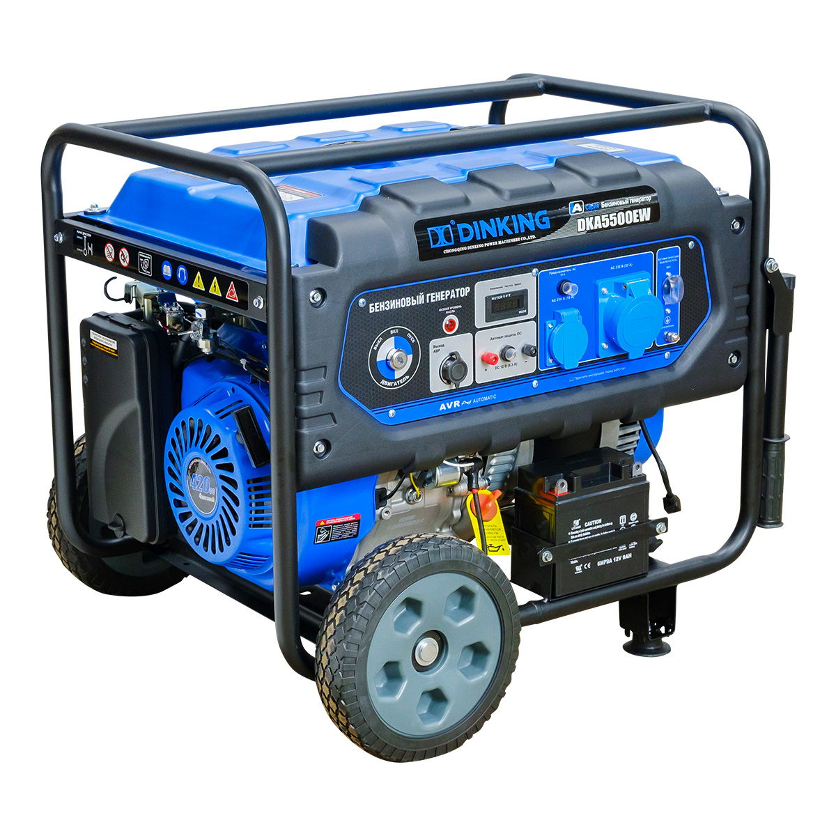 Генератор бензиновый Dinking DKA5500EW (5,5кВт, электростартер, 15лс, колёса)