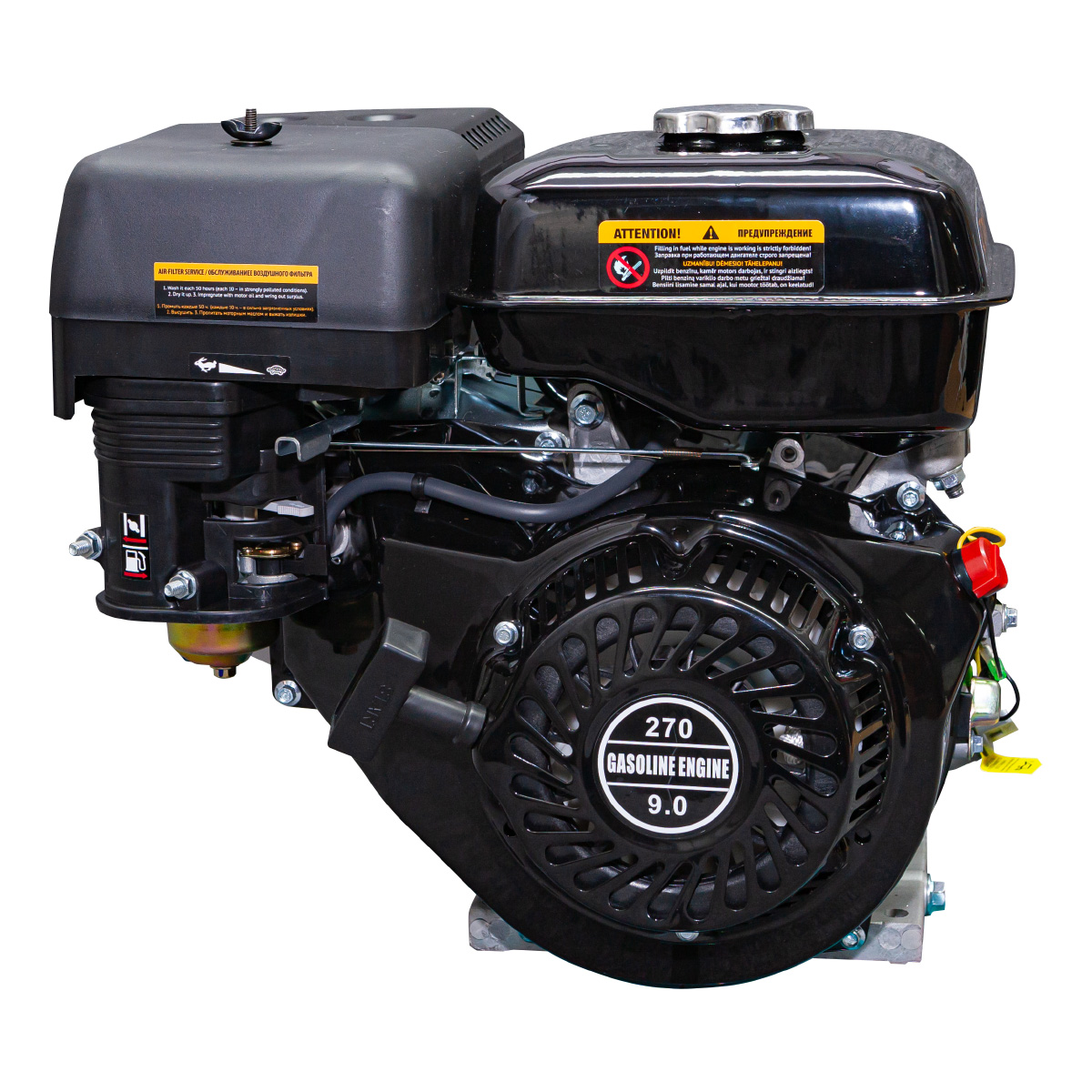 Двигатель Dinking DK177F-C(Q) (9лс, 25.4мм вал, ручной стартер, датчик масла)