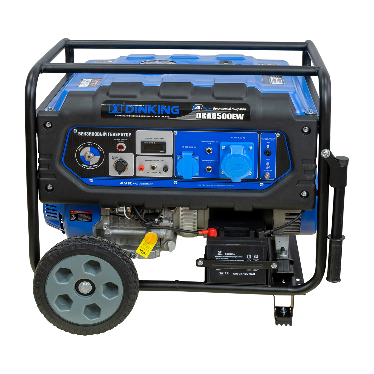 Генератор бензиновый Dinking DKA8500EW (8,5кВт, электростартер, 17лс, колёса, АВР)