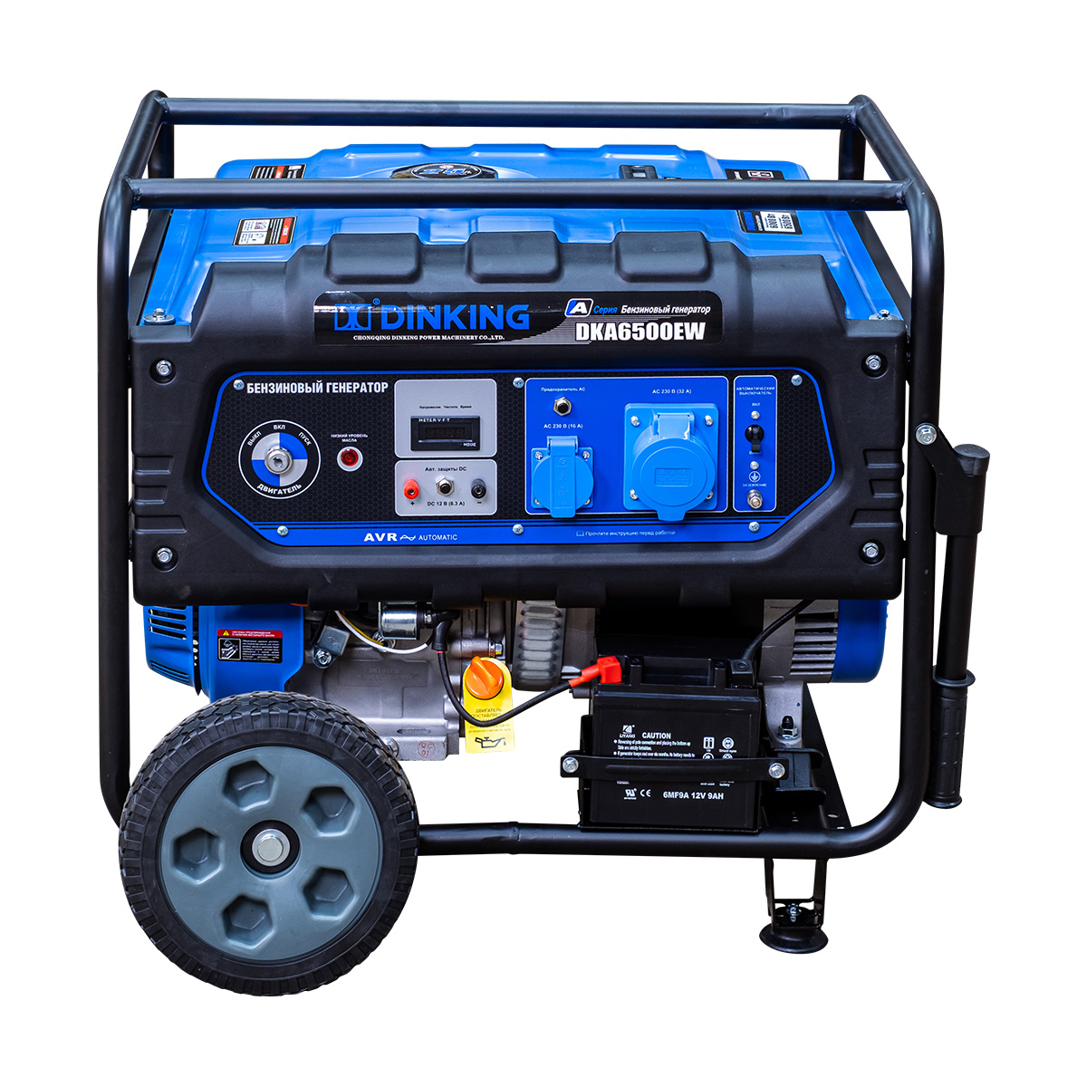 Генератор бензиновый Dinking DKA6500EW (6,5кВт, электростартер, 15лс, колёса)