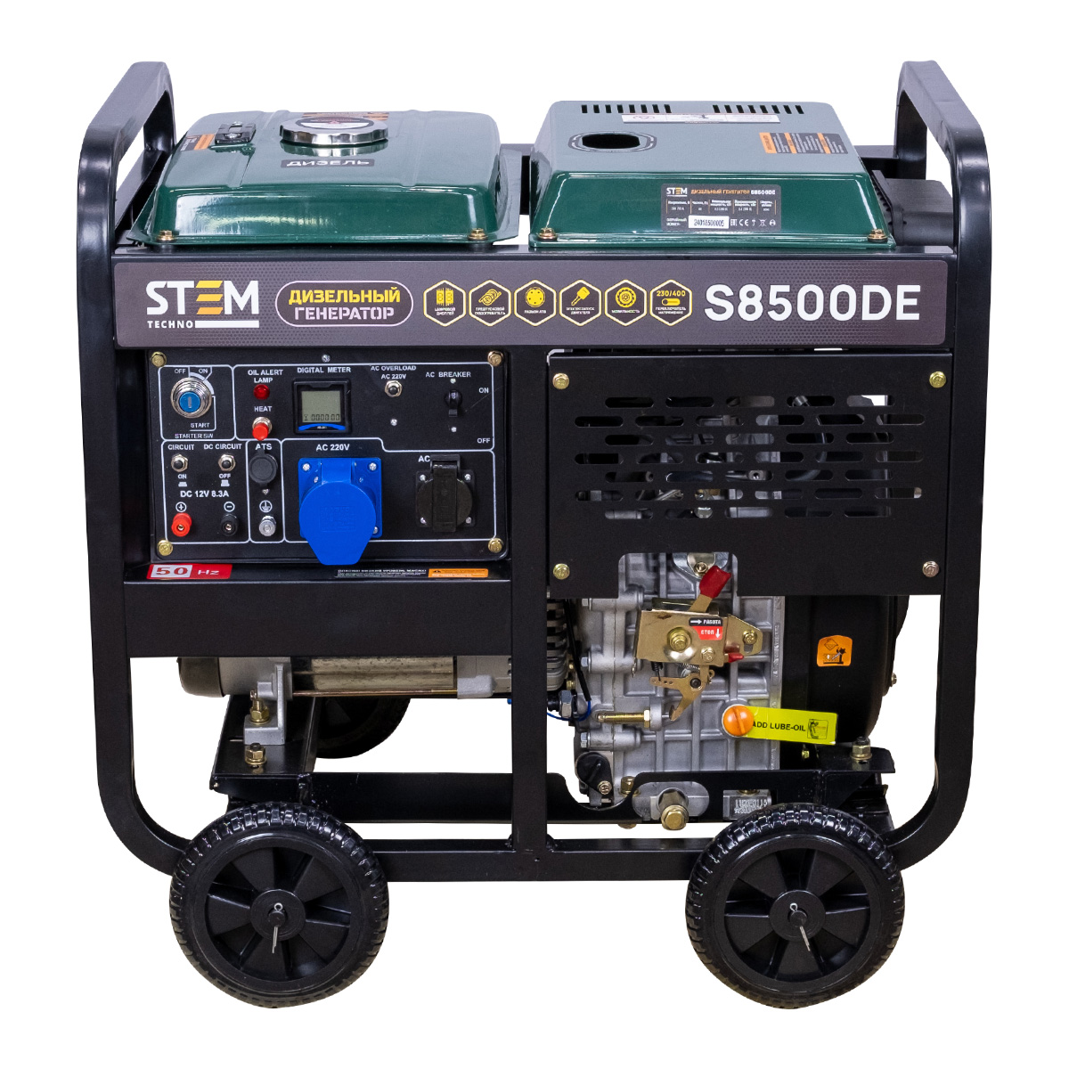 Генератор дизельный STEM Techno S8500DE (8,5кВт, электростартер, дисплей, подогрев, АВР)